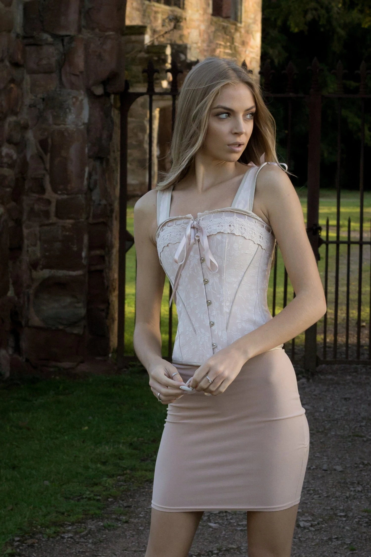 Luxurious Victorian Inspired Dusty Pink Overbust Angled Panels And Shoulder Straps 11 Luxurious Victorian Inspired Dusty Pink Overbust Angled Panels And Shoulder Straps - Image 11