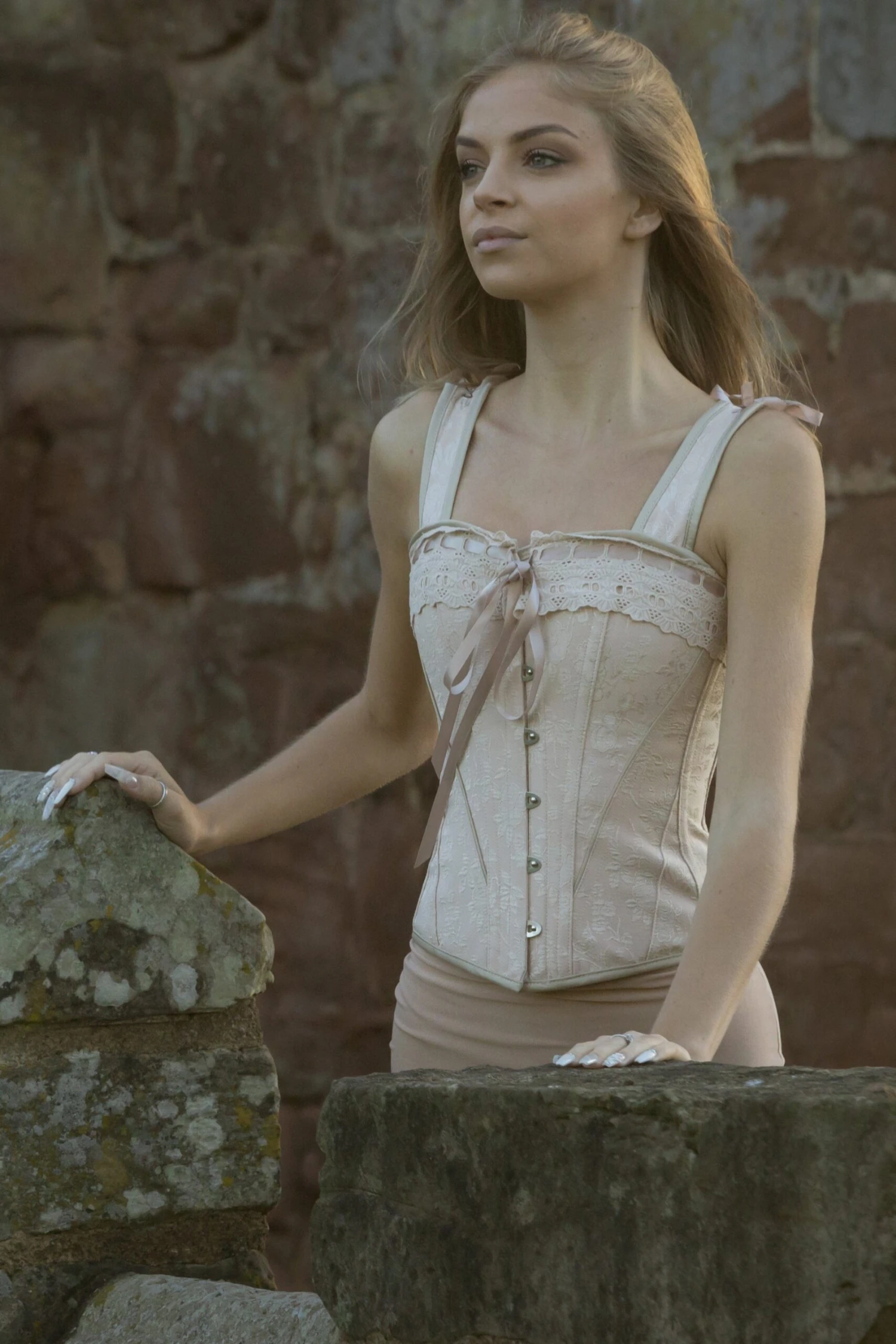 Luxurious Victorian Inspired Dusty Pink Overbust Angled Panels And Shoulder Straps 10 Luxurious Victorian Inspired Dusty Pink Overbust Angled Panels And Shoulder Straps - Image 10