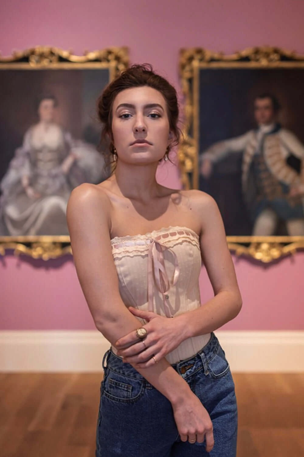 Beige Summer Victorian Vintage Straight Lined Overbust 7 Beige Summer Victorian Vintage Straight Lined Overbust - Image 7