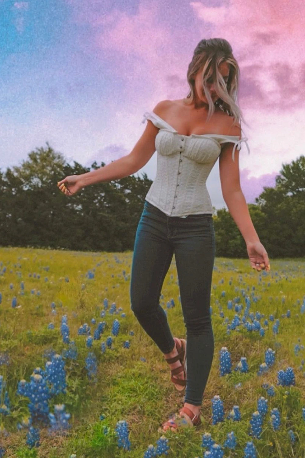 White Cotton Embroidery Anglaise Overbust With Gathered Bust 11 White Cotton Embroidery Anglaise Overbust With Gathered Bust - Image 11