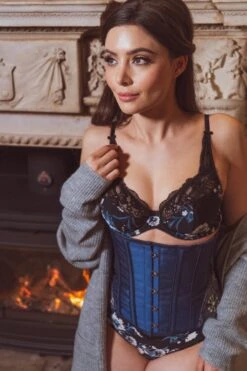 Midnight Blue Underbust With Shimmering Hip Panels 32 Midnight Blue Underbust With Shimmering Hip Panels -Corset Story CSFT087 December2020 website 5