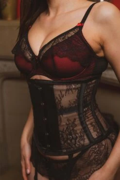 Black Lingerie Weight Mesh Underbust Corset -Corset Story CSFT097 December2020 website 10