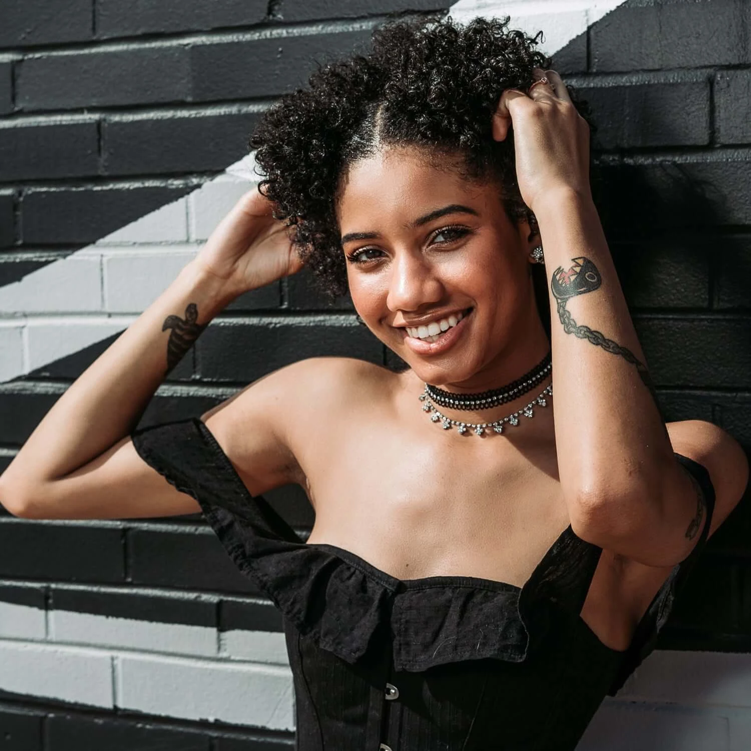 Black Cotton Straight Bustline Corset Top With Off The Shoulder Sleeves 17 Black Cotton Straight Bustline Corset Top With Off The Shoulder Sleeves - Image 17