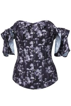 Wild Mushroom Corset Top With Frill Sleeve 5 Wild Mushroom Corset Top With Frill Sleeve -Corset Story CSFT1563