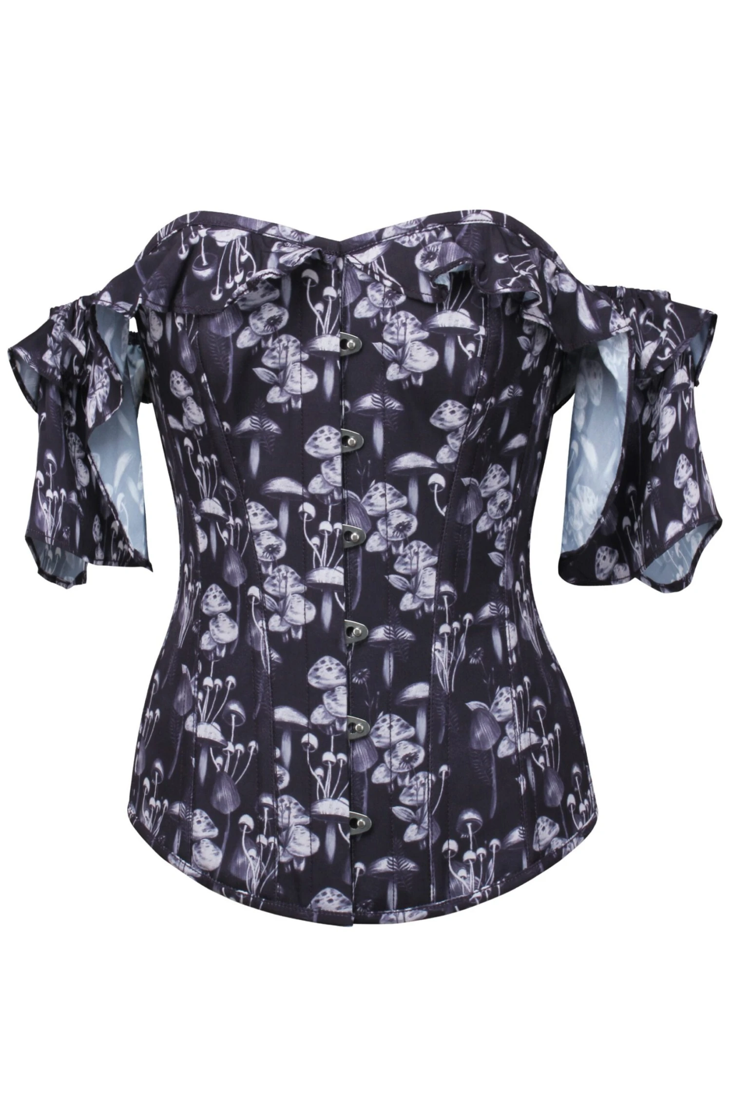 Wild Mushroom Corset Top With Frill Sleeve 3 Wild Mushroom Corset Top With Frill Sleeve - Image 3