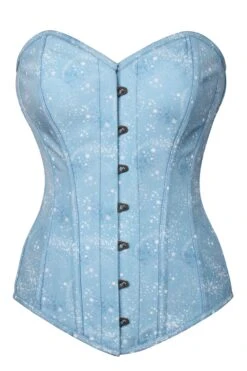 Baby Blue Astronomy Print Longline Overbust Corset -Corset Story CSFT1893