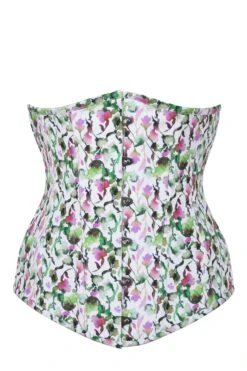 Watercolour Floral Print Longline Underbust Corset