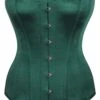 Instant Shape Dark Green Satin Longline Overbust