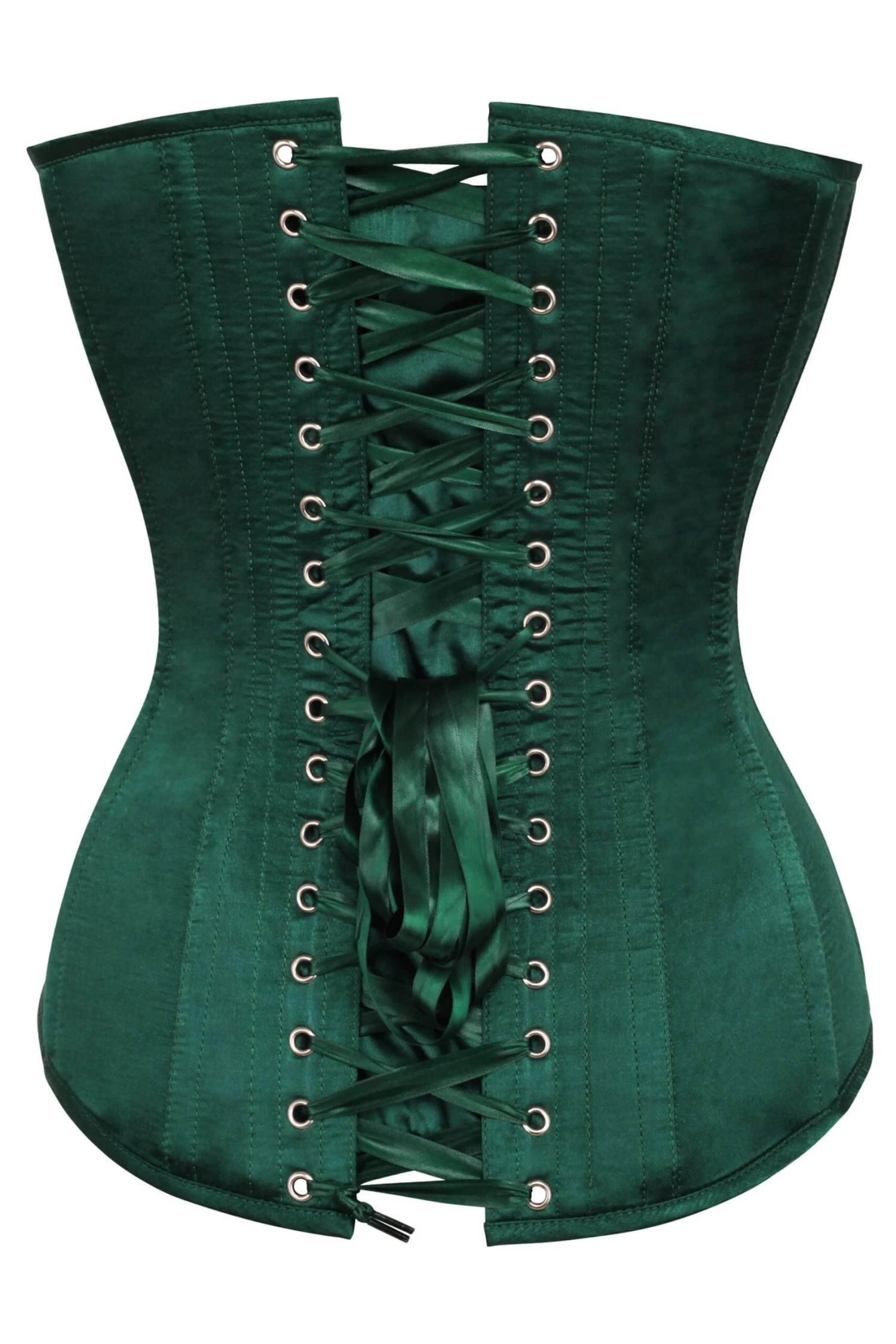 Instant Shape Dark Green Satin Longline Overbust 2 Instant Shape Dark Green Satin Longline Overbust - Image 2