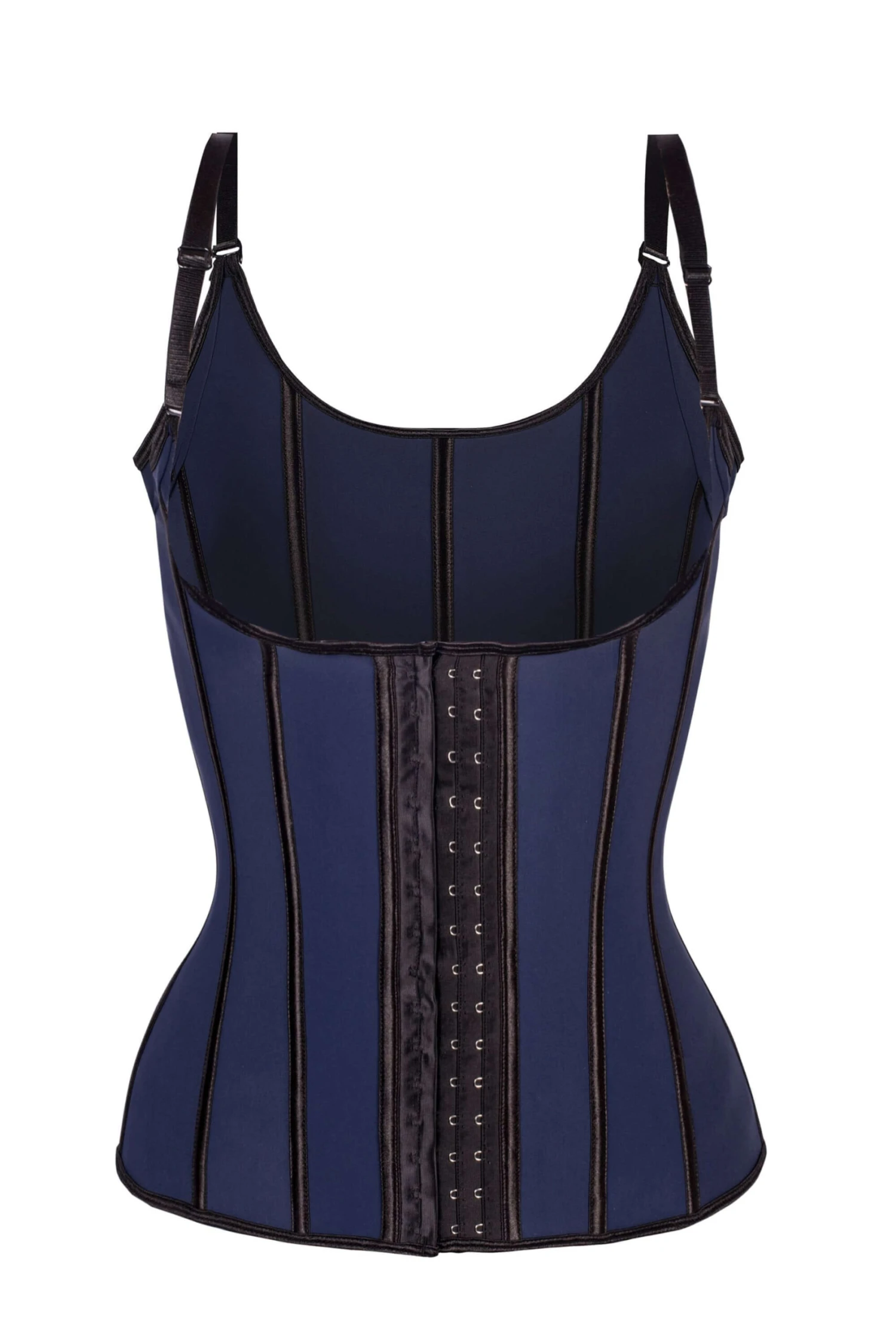 Corset Story Navy Latex Underbust Corset With Adjustable Bra Straps 1 Corset Story Navy Latex Underbust Corset With Adjustable Bra Straps
