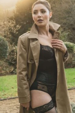 Black Underbust With Contrast Brocade Hip Panel And Curved Hem 28 Black Underbust With Contrast Brocade Hip Panel And Curved Hem -Corset Story CSWTVIC 001 December 2020 website 1