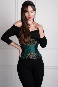Embellished Couture Underbust Corset Waspie In Green -Corset Story Cd 922 1