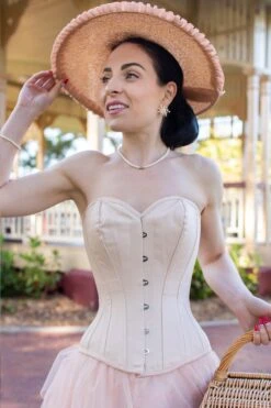 Pinky Beige Cotton Twill Classic Overbust Waist Trainer With Hip Gores -Corset Story EXP002 September2020 website 6 b9e50733 e76d 467b bb70 976cbc63b4c4