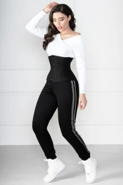 Black Cotton Twill Classic Underbust Waist Trainer With Hip Gores 13 Black Cotton Twill Classic Underbust Waist Trainer With Hip Gores -Corset Story EXP006 1