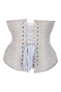 Cream Brocade Expert Waist Training Longline Underbust Corset -Corset Story EXP0142