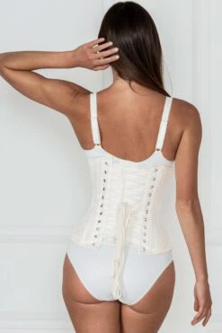 Cream Brocade Expert Waist Training Longline Underbust Corset -Corset Story EXP014 3