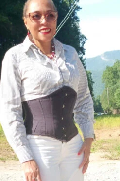 Black Cotton Expert Waist Training Waspie Corset 36 Black Cotton Expert Waist Training Waspie Corset -Corset Story EXP016 Customerpic Jan2022