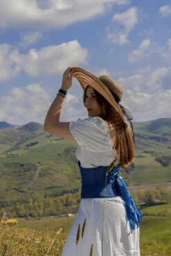 Denim Cotton Expert Waist Training Waspie Corset -Corset Story EXP017 Silvia