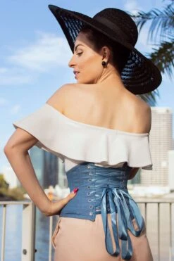 Denim Cotton Expert Waist Training Waspie Corset -Corset Story EXP017 website 5