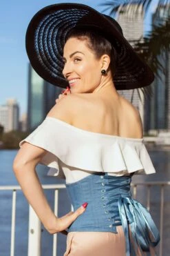 Denim Cotton Expert Waist Training Waspie Corset -Corset Story EXP017 website 7