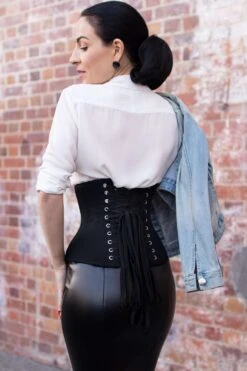 Cotton Black Waist Training Corset With Zip 21 Cotton Black Waist Training Corset With Zip -Corset Story EXS003 September 2020 website 4