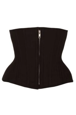 Cotton Black Waist Training Corset With Zip