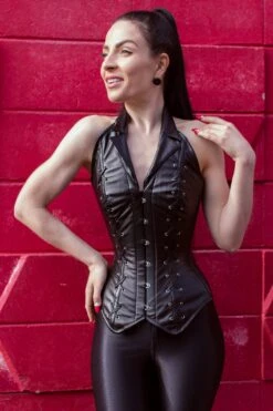 PVC Halterneck Steel Boned Overbust 14 PVC Halterneck Steel Boned Overbust -Corset Story EXS005 website 3