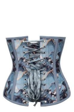 Blue And Gold Marble Underbust Corset 5 Blue And Gold Marble Underbust Corset -Corset Story EXS0143