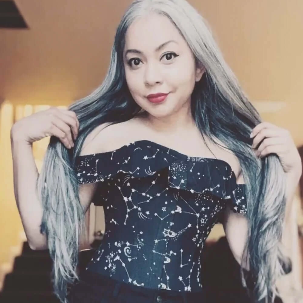 Cotton Astronomy Print Sleeved Corset Top 14 Cotton Astronomy Print Sleeved Corset Top - Image 14