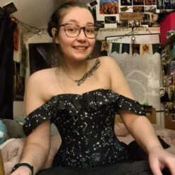 Cotton Astronomy Print Sleeved Corset Top 35 Cotton Astronomy Print Sleeved Corset Top -Corset Story FTS002 Customerpic June2021 6 3bd64862 6fb2 49f8 80e1 112beb8b31ba