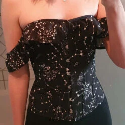 Cotton Astronomy Print Sleeved Corset Top 38 Cotton Astronomy Print Sleeved Corset Top -Corset Story FTS002 Customerpic June2021 7 ebc0ae66 d173 4383 95be f23d8dc2d3b0