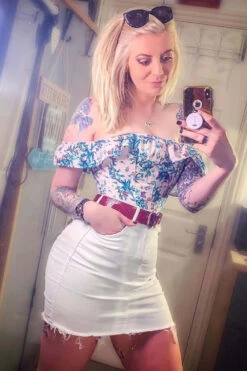 Birds Of Paradise Cold Shoulder Cotton Corset Top 38 Birds Of Paradise Cold Shoulder Cotton Corset Top -Corset Story FTS003 Customerpic June2021 5