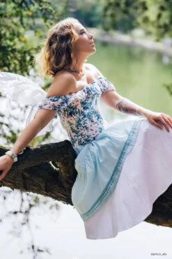 Birds Of Paradise Cold Shoulder Cotton Corset Top 22 Birds Of Paradise Cold Shoulder Cotton Corset Top -Corset Story FTS003 prisca ata 1