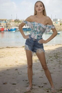 Birds Of Paradise Cold Shoulder Cotton Corset Top 28 Birds Of Paradise Cold Shoulder Cotton Corset Top -Corset Story FTS003 website 7