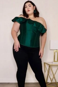 Off The Shoulder Emerald Green Corset Top 23 Off The Shoulder Emerald Green Corset Top -Corset Story FTS020 26 3 2021 1