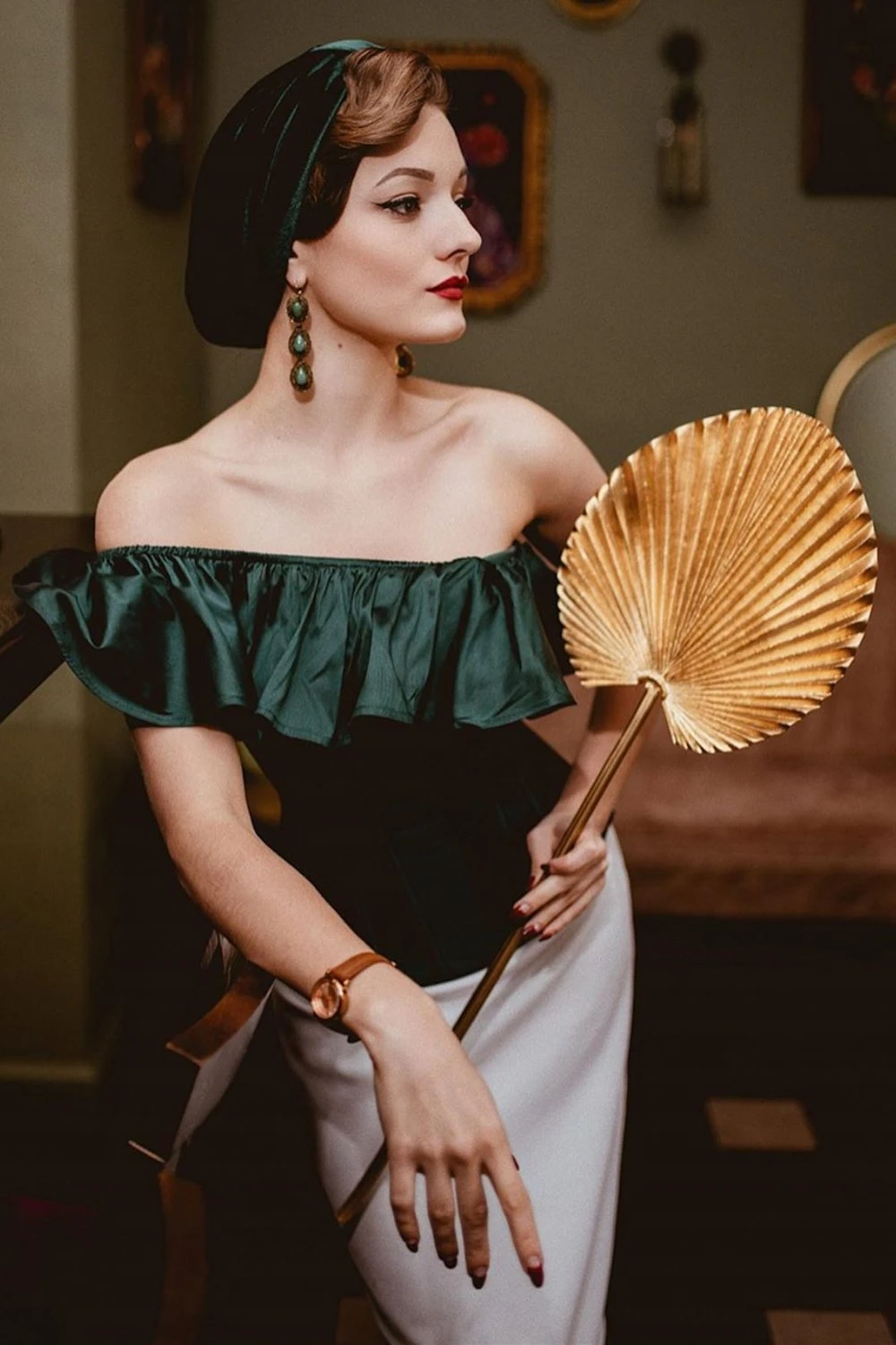 Off The Shoulder Emerald Green Corset Top 10 Off The Shoulder Emerald Green Corset Top - Image 10