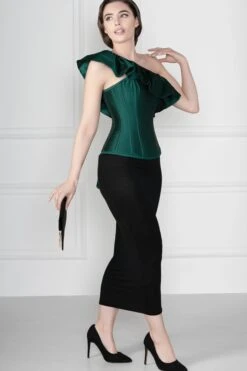 Off The Shoulder Emerald Green Corset Top 30 Off The Shoulder Emerald Green Corset Top -Corset Story FTS020 7