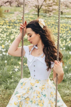 White Cotton Overbust With Sleeves And Shoulder Straps -Corset Story FTS022 CustomerPic July2021 4