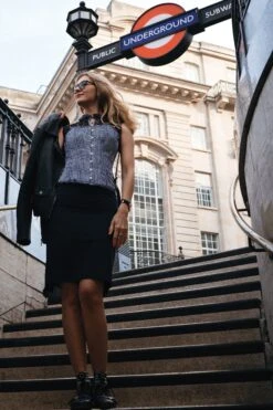 Houndstooth And Crochet Corset Top -Corset Story FTS028 website 2