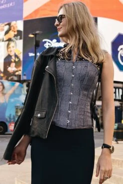 Houndstooth And Crochet Corset Top -Corset Story FTS028 website 4