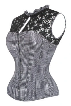 Houndstooth And Crochet Corset Top -Corset Story FTS028 2 ffe4eb83 192d 40c6 81fa fca6efd65ea0