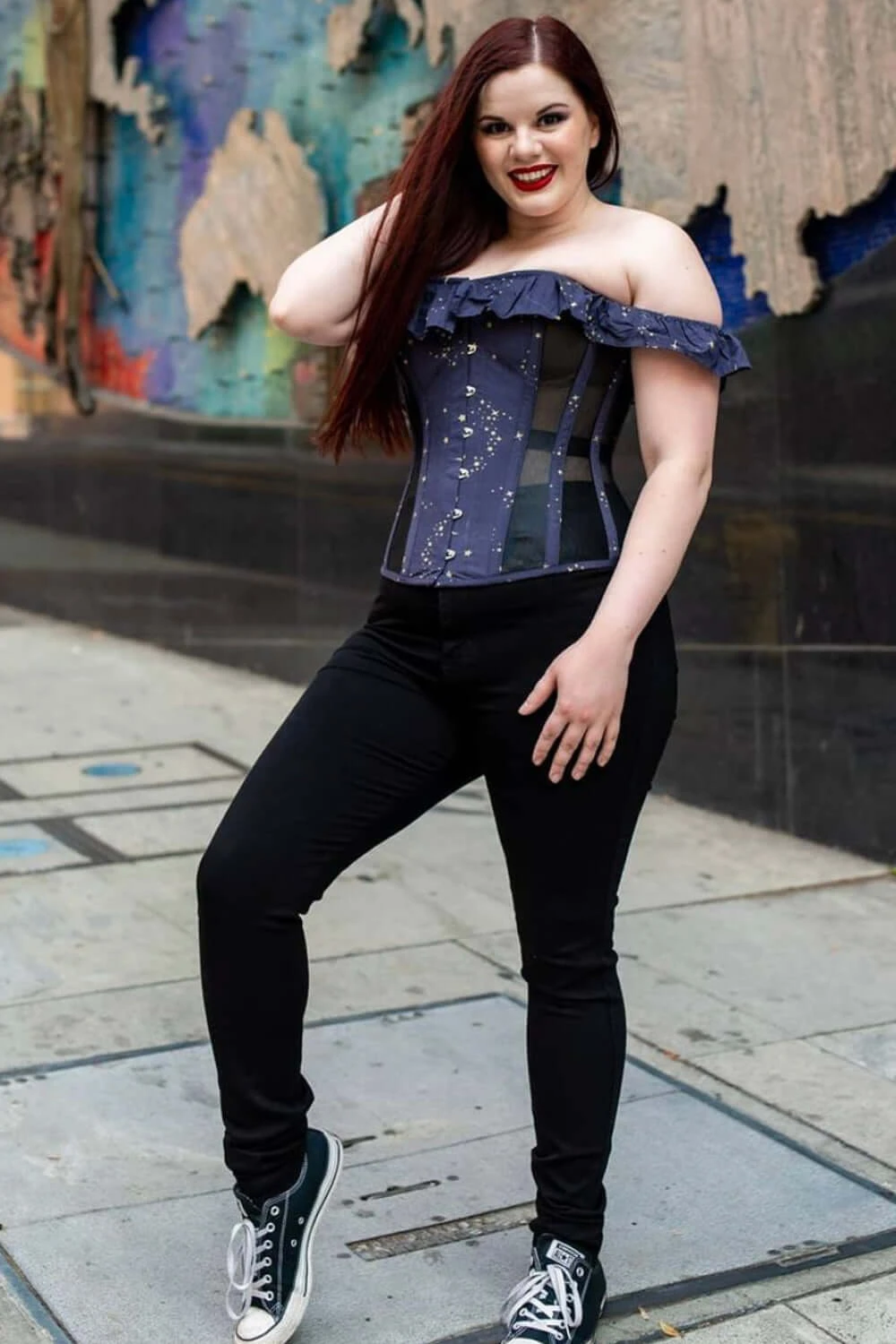 Astronomy Cotton Print Overbust With Mesh Panels And Sleeves 7 Astronomy Cotton Print Overbust With Mesh Panels And Sleeves - Image 7