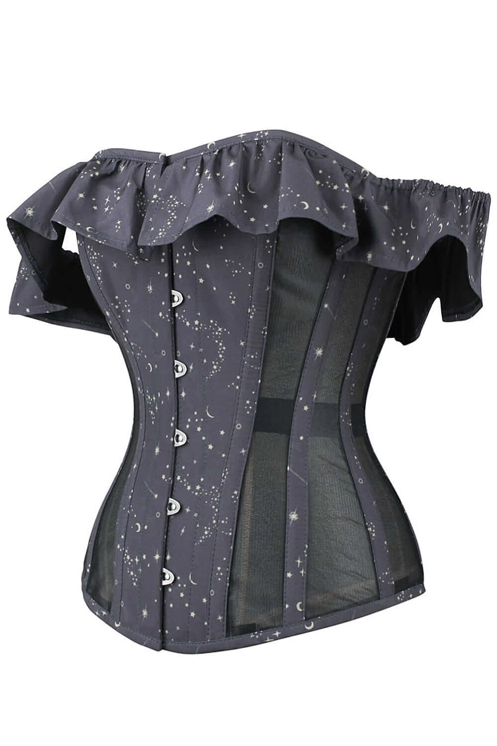 Astronomy Cotton Print Overbust With Mesh Panels And Sleeves 1 Astronomy Cotton Print Overbust With Mesh Panels And Sleeves