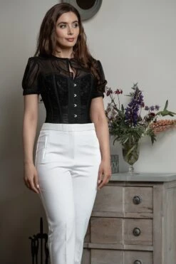 Instant Shape Black Mesh Corset With Semi-Sheer Sleeves 16 Instant Shape Black Mesh Corset With Semi-Sheer Sleeves -Corset Story FTS036 3 284b8ace 4056 4c23 be20 fbdfb992e01d