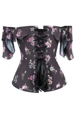 Black Summer Corset Top With Dramatic Sleeve -Corset Story FTS040 3