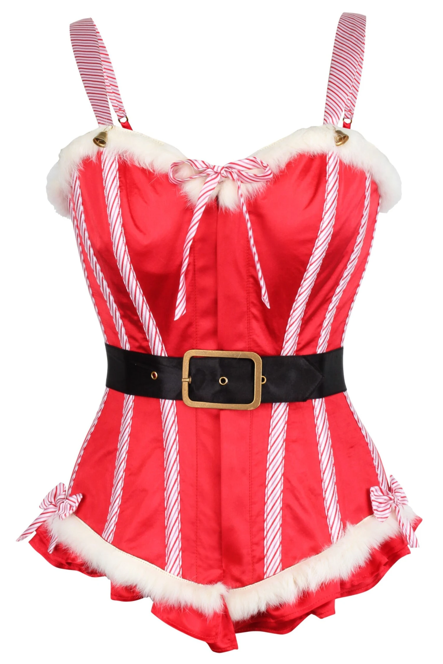 Mrs Claus Steel Boned Xmas Corset 1 Mrs Claus Steel Boned Xmas Corset