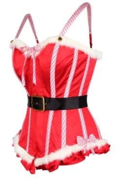 Mrs Claus Steel Boned Xmas Corset 10 Mrs Claus Steel Boned Xmas Corset -Corset Story FTS055 3
