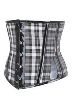 Black And Grey Check Waspie With PVC Binding -Corset Story FTS2013
