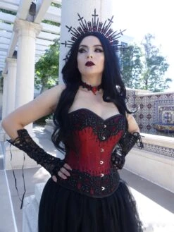 Burgundy Satin Couture Corset -Corset Story IMG 7933