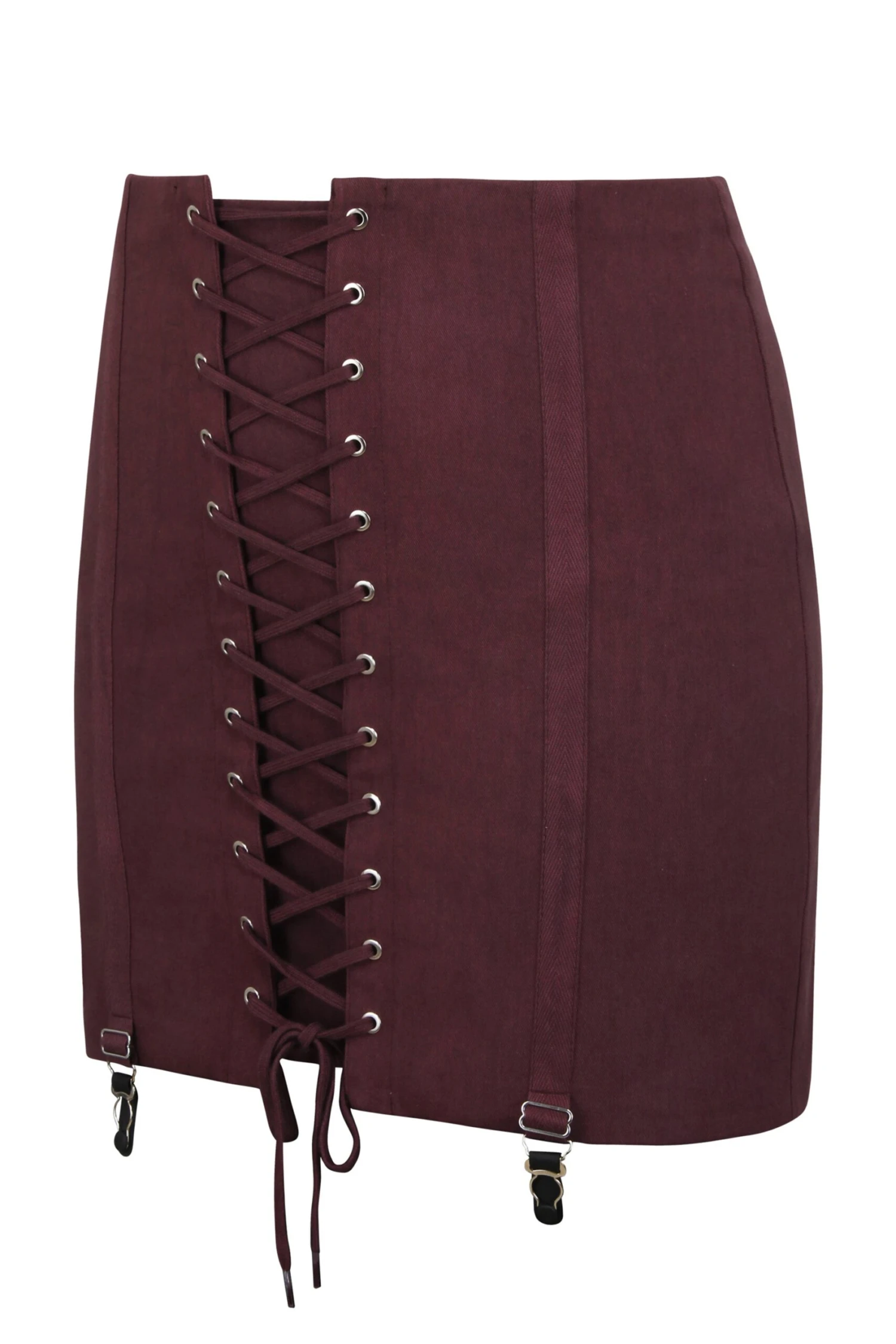 Winnie Huckleberry Cotton Twill Corset Inspired Mini Skirt With Suspender Clips 3 Winnie Huckleberry Cotton Twill Corset Inspired Mini Skirt With Suspender Clips - Image 3